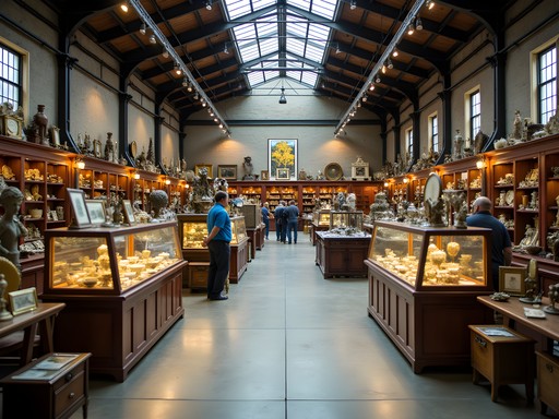 Interior of Rhode Island Antiques Mall in Pawtucket showing vintage treasures and collectibles