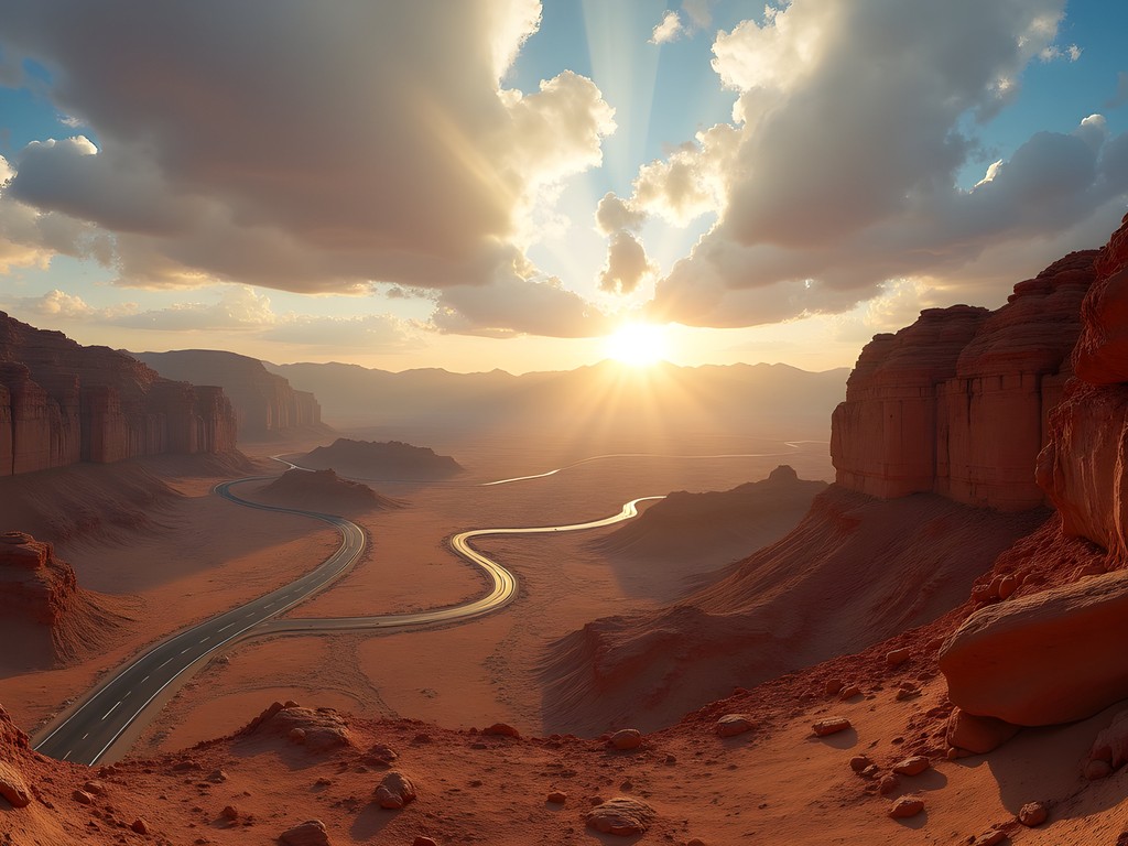 Panoramic view of the dramatic landscape along Jordan's King's Highway route to Petra