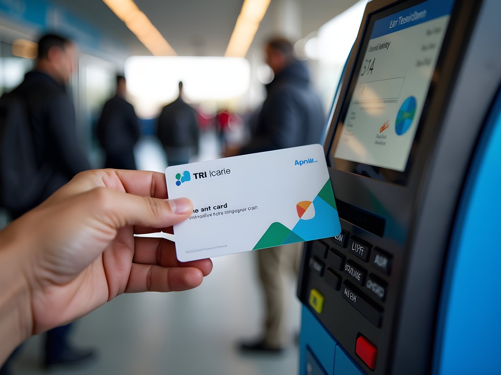 TRI Card being used at Porto Alegre bus terminal with fare integration display