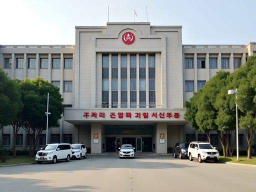 Exterior of Pyongyang Friendship Hospital where tourists receive medical care