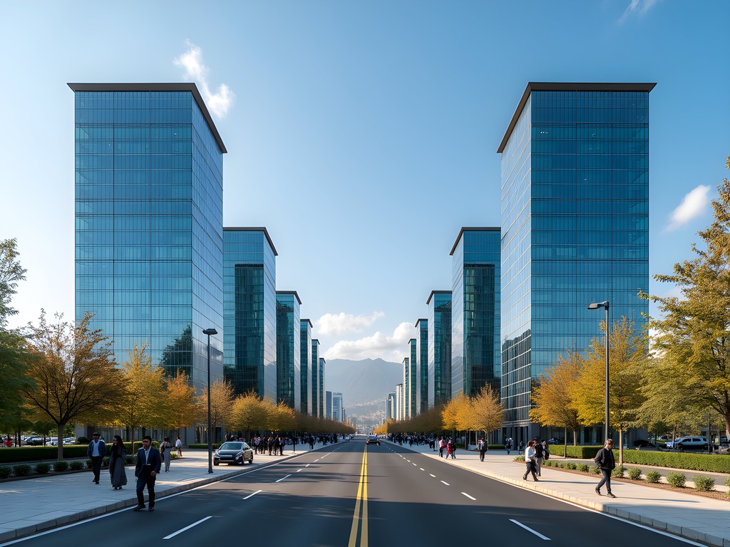 Business professionals navigating Islamabad's Blue Area commercial district