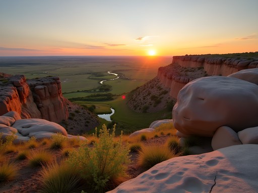Sunset view from Indian Rock Park overlooking Salina's landscape
