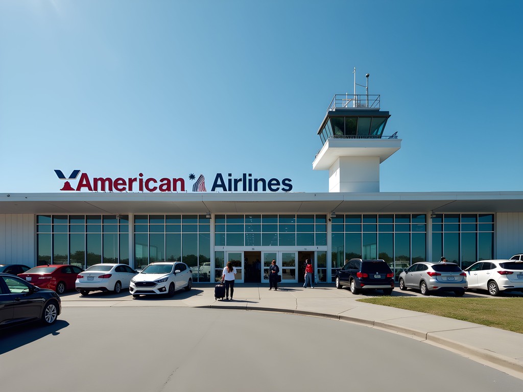 Salisbury Regional Airport (SBY) main terminal entrance with American Airlines signage