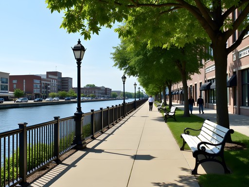 Salisbury Riverwalk pathway along Wicomico River connecting downtown areas