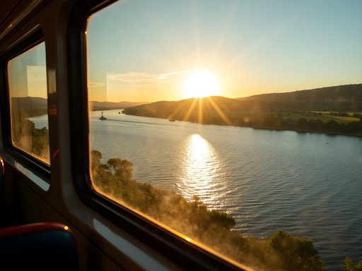 Scenic view of Uruguay River from bus window between Salto and Paysandú