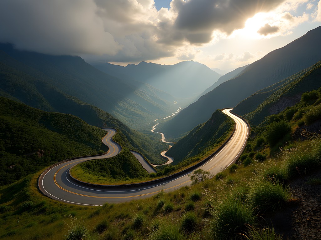 Winding mountain road from Tucumán to Tafí del Valle with dramatic scenery
