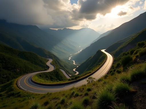 Winding mountain road from Tucumán to Tafí del Valle with dramatic scenery
