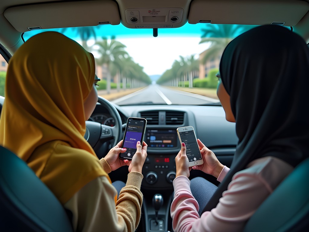 Students using shared transportation options in Surabaya to save money