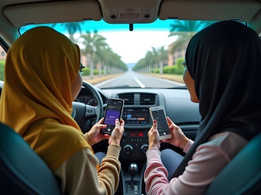 Students using shared transportation options in Surabaya to save money
