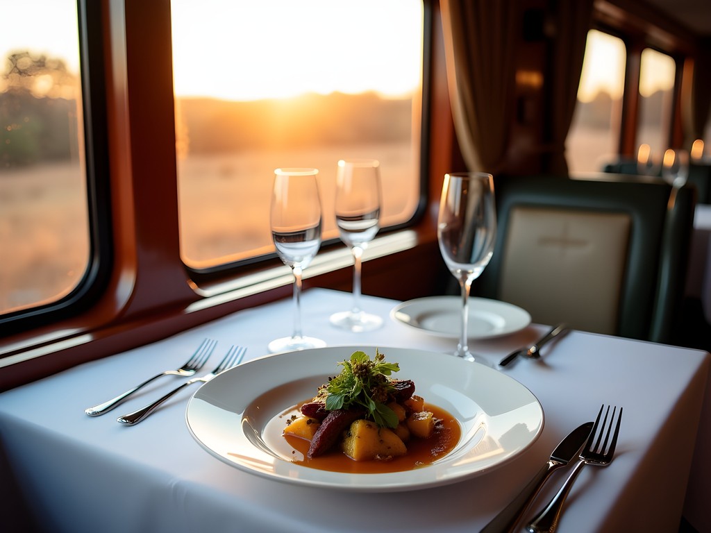 Gourmet dining experience aboard the Queen Adelaide Restaurant Car on the Indian Pacific train