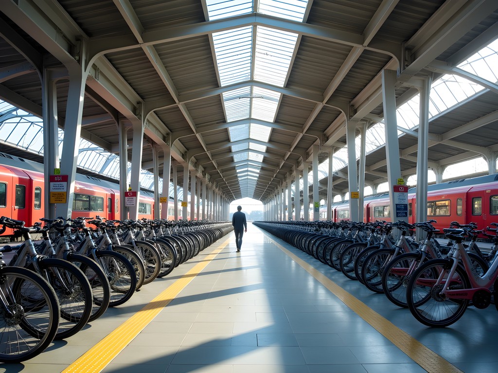 Ypres train station with bicycle parking and rental facilities