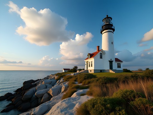 Historic Prudence Island Lighthouse with Narragansett Bay views