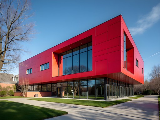 Modern facade of Bellevue Arts Museum with distinctive architectural elements