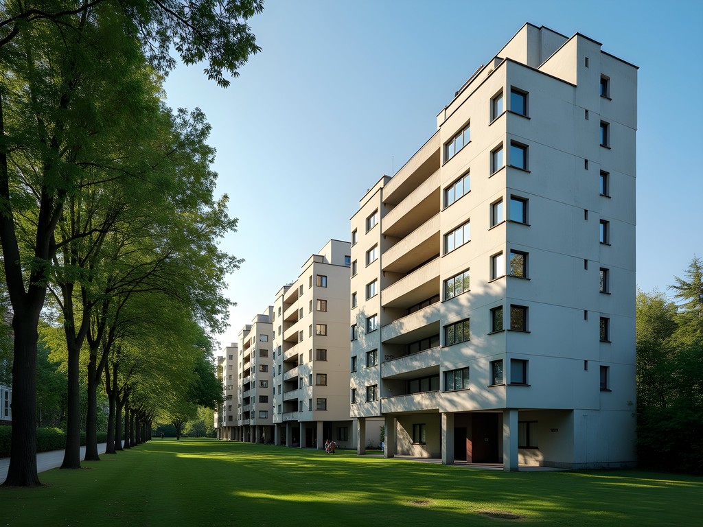 Modernist apartment buildings in Hansaviertel showing mid-century architectural principles