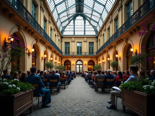 Secret courtyard of La Bellone with 17th century façade and cultural event