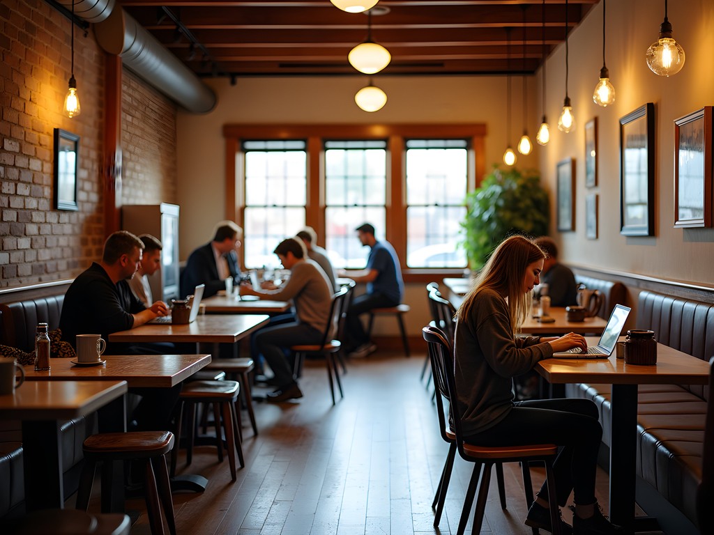 Cozy interior of Bella Vida Coffee shop in Caldwell with workspaces