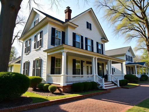 Historic Page-Walker Hotel building in downtown Cary, North Carolina with Victorian architecture