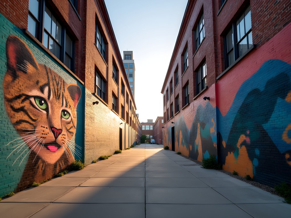 Colorful street art murals in Charlotte's NoDa district