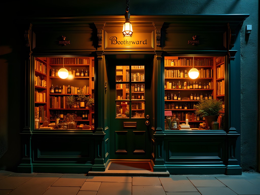 Secret speakeasy entrance in Denver with vintage apothecary elements