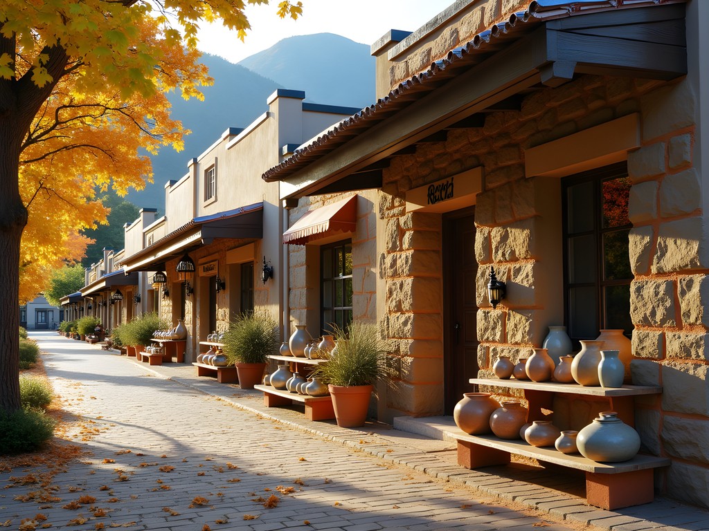 Charming artisan shops and galleries in Rosetta during fall season