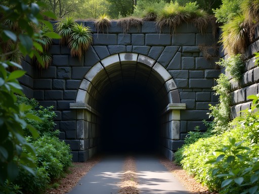 Historic Black Point Tunnel carved through volcanic rock in Saint Vincent