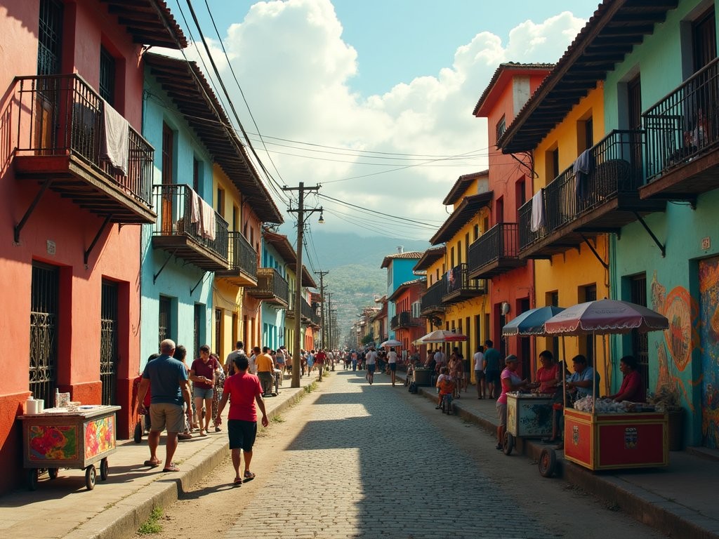 Authentic street scene in Barrio Cuba neighborhood of Guayaquil