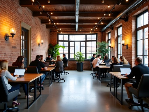 Modern co-working space in converted Ottoman warehouse in Karaköy district