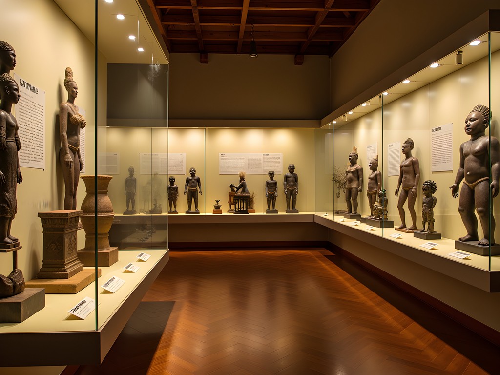 Traditional artifacts display at Uganda National Museum with ethnographic collections
