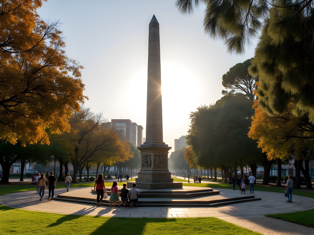 Historic Obelisco monument in Las Piedras, Uruguay commemorating the 1811 battle