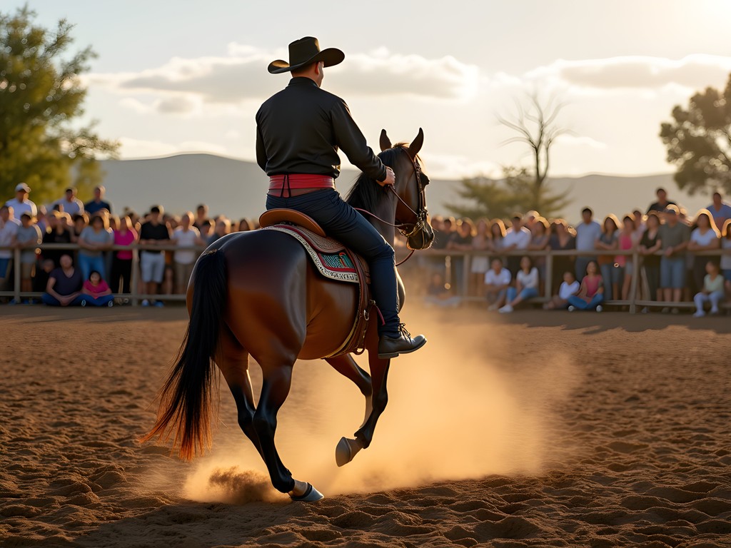 Traditional gaucho horseback demonstration at Sociedad Criolla in Las Piedras Uruguay