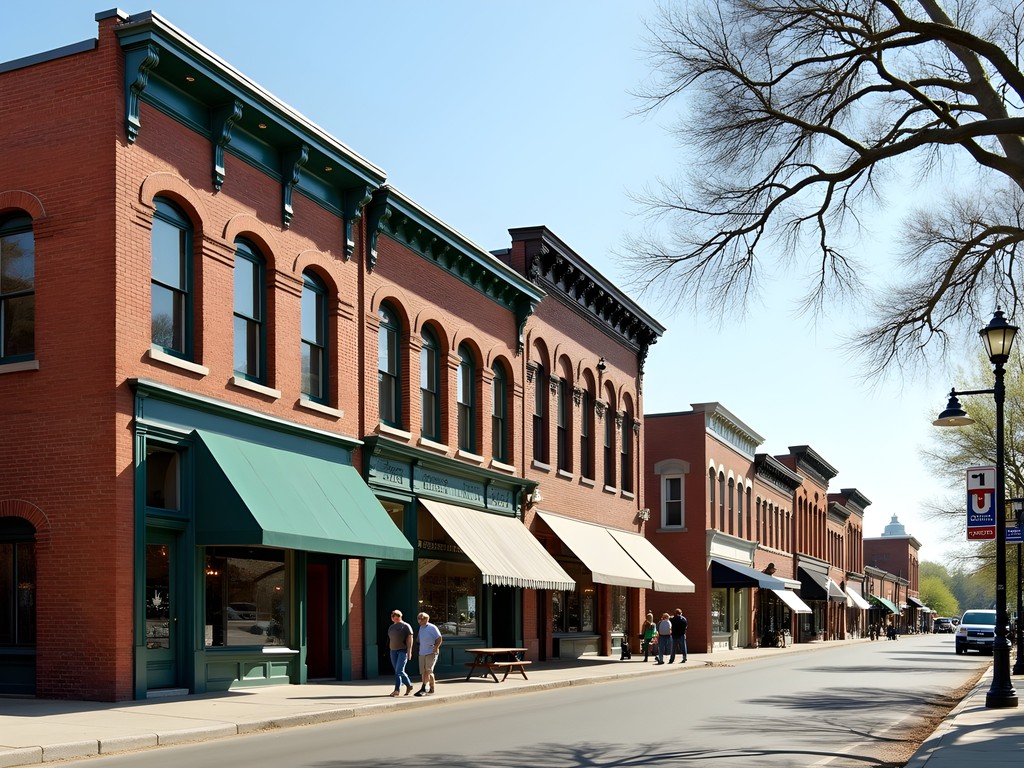 Street photography of historic buildings and urban details in downtown Lawton