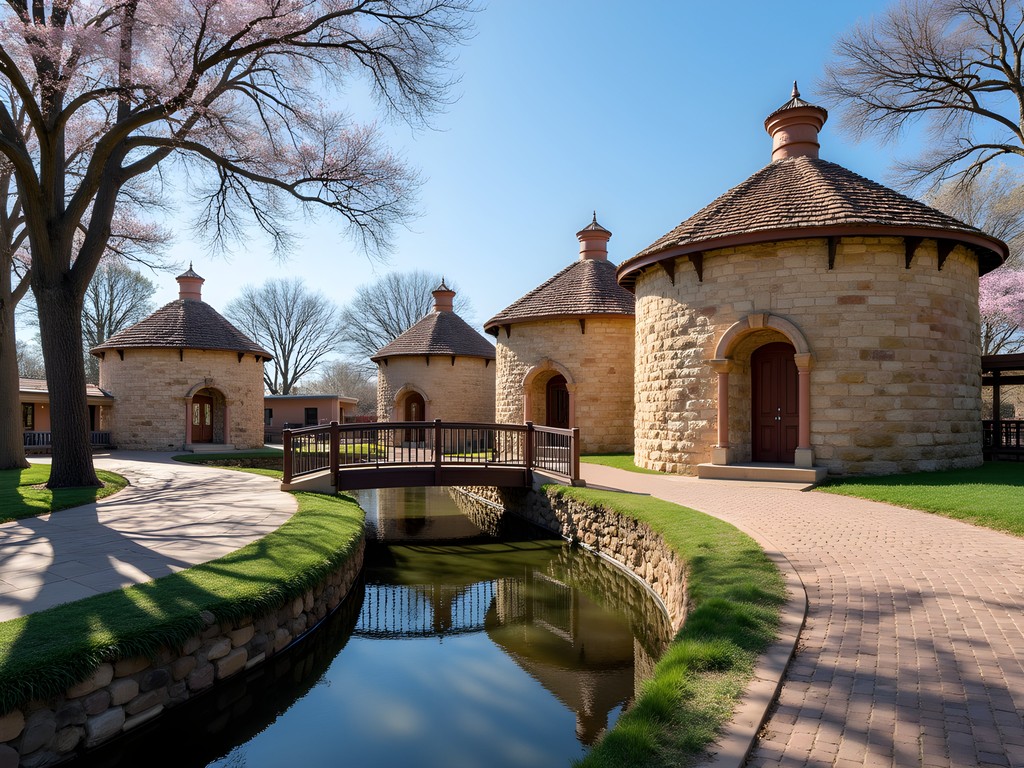 Distinctive cobblestone architecture in Medicine Park historic district near Lawton
