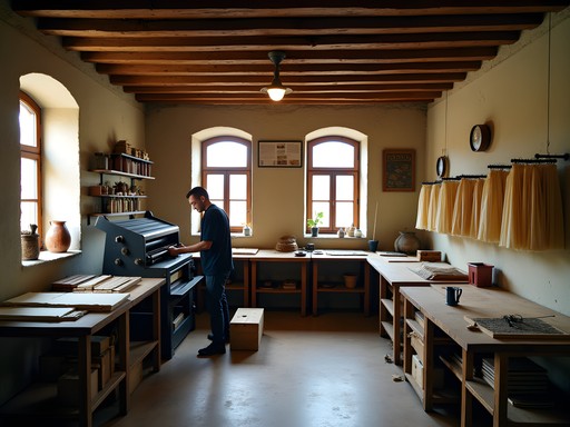 Traditional Ukrainian craft workshop in hidden Lviv courtyard