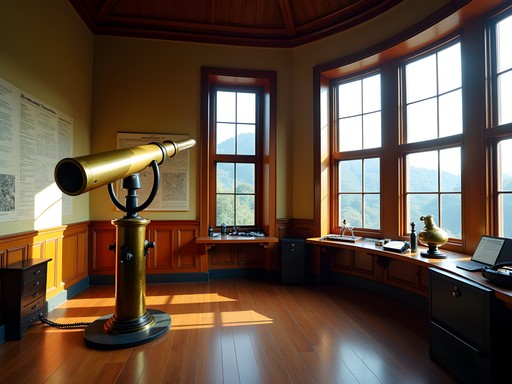 Historic telescope at Manila Observatory with modern scientific equipment