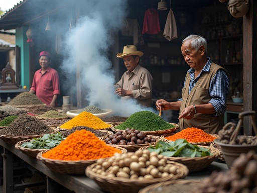 Colorful herbal medicine market in Quiapo district of Manila