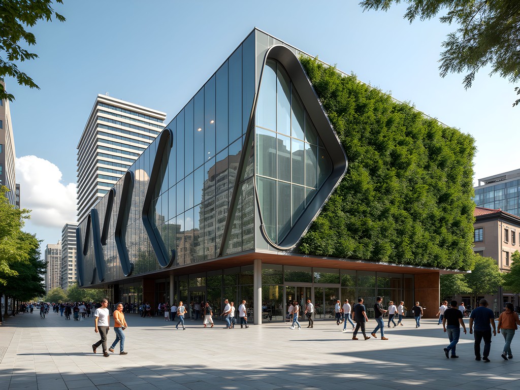 Ruta N innovation center with its modern architecture and green wall in Medellín