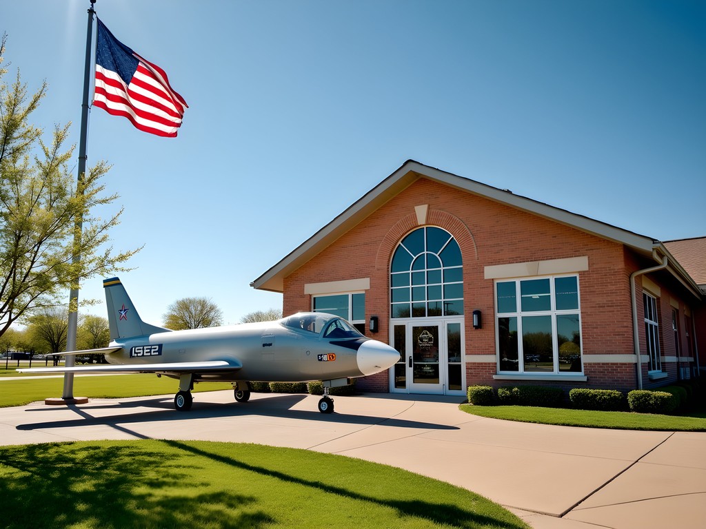 Tinker Air Force Base Heritage Center entrance with vintage aircraft display