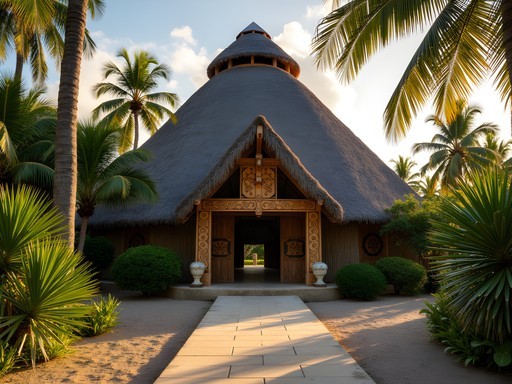 Traditional Kanak meeting house at Cultural Center in Mont-Dore