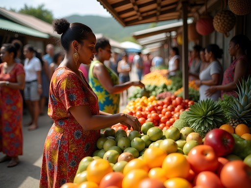 Colorful produce and crafts at Saint-Michel Market in Mont-Dore