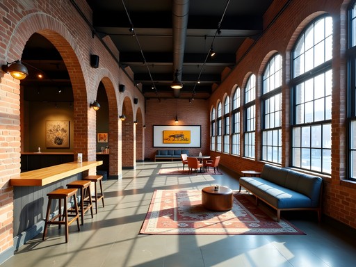 Interior of 21c Museum Hotel showing adaptive reuse of industrial space with sustainable features