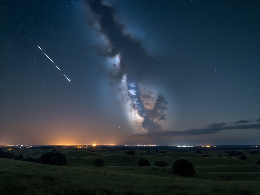 Starry night sky over Neale Woods Nature Center in Omaha