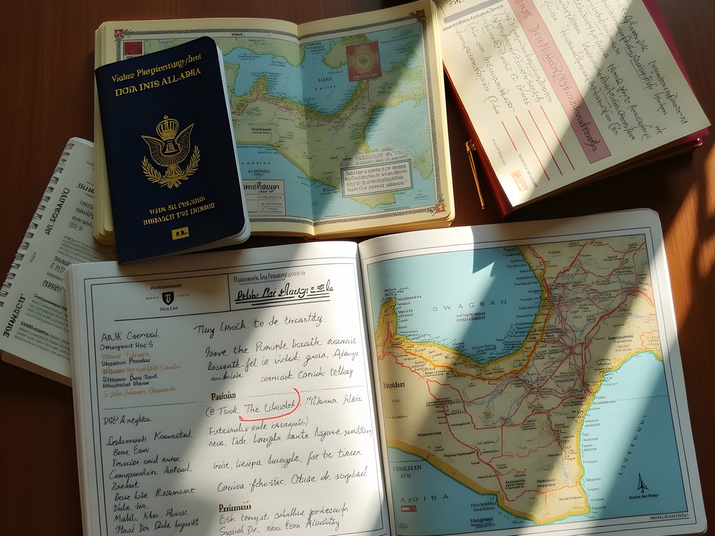 Algerian visa documents and travel preparation materials