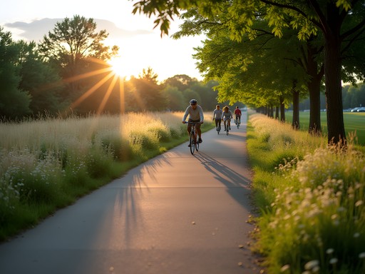 Medicine Lake Regional Trail showcasing sustainable drainage systems and native plantings