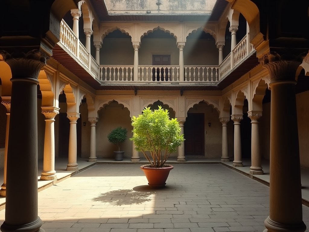 Traditional Maharashtrian wada courtyard in Sadashiv Peth, Pune
