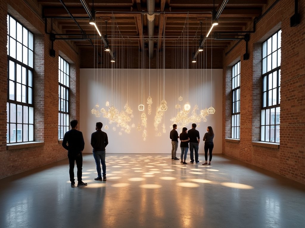 Contemporary art installation in the industrial space of TIFA Working Studios in Pune