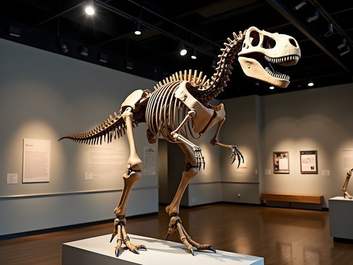 Jane the juvenile T. rex skeleton display at Burpee Museum of Natural History