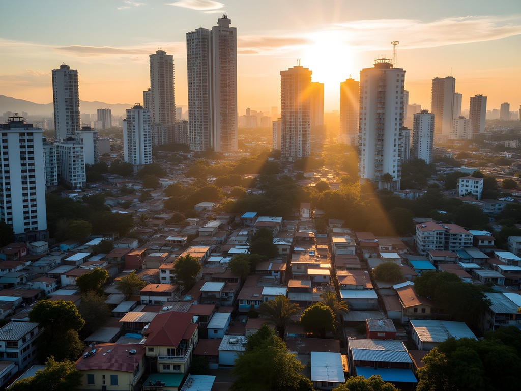 Striking contrast between São Paulo's modernist architecture and informal settlements