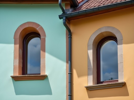 Close-up of Sibiu's famous eye-shaped windows in colorful medieval buildings