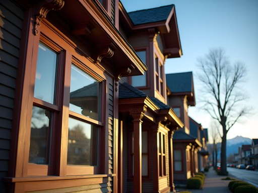 Close-up of architectural details on historic Pioneer House in downtown Sitka