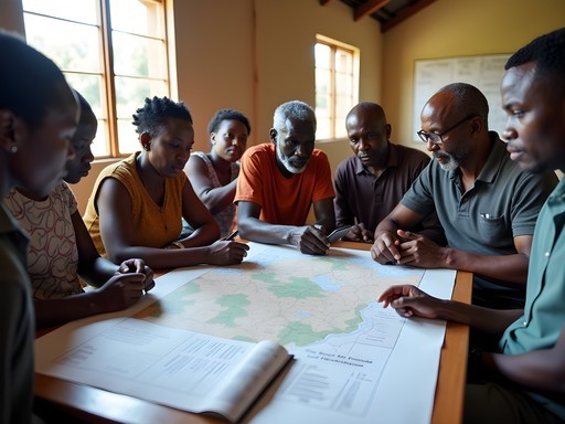 Community mapping session with local leaders in Mfuwe, Zambia